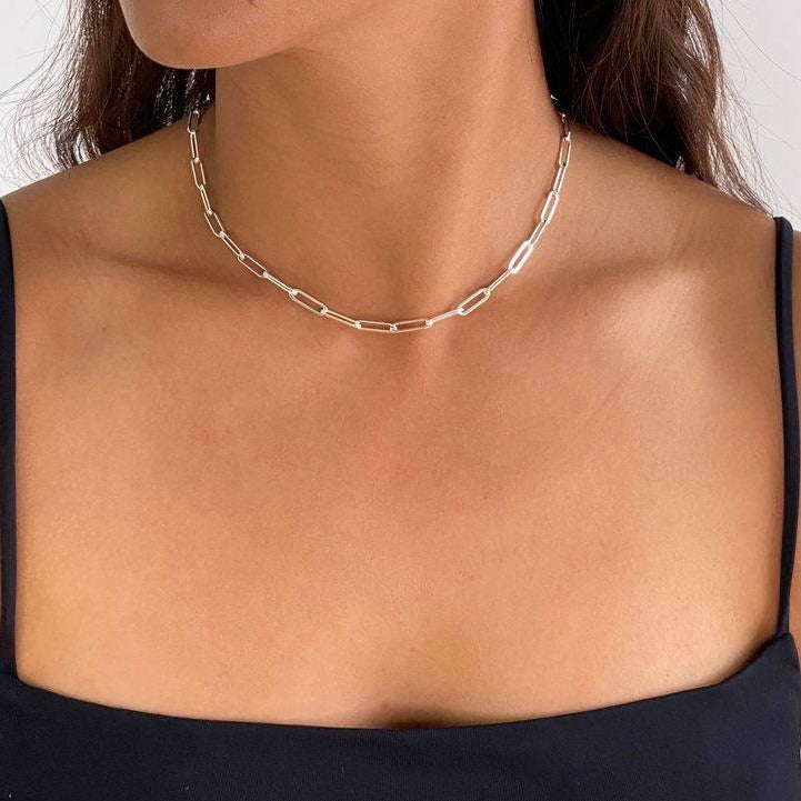 Clips Necklace in silver