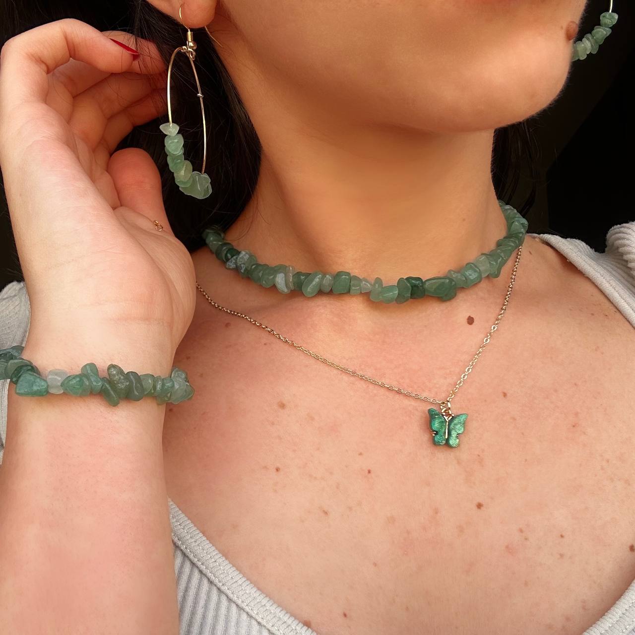 Crystal Stones Green Full Set