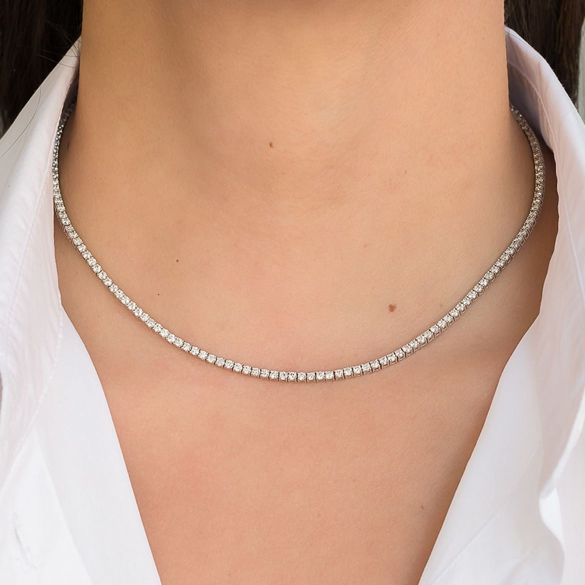 tennissilvernecklace