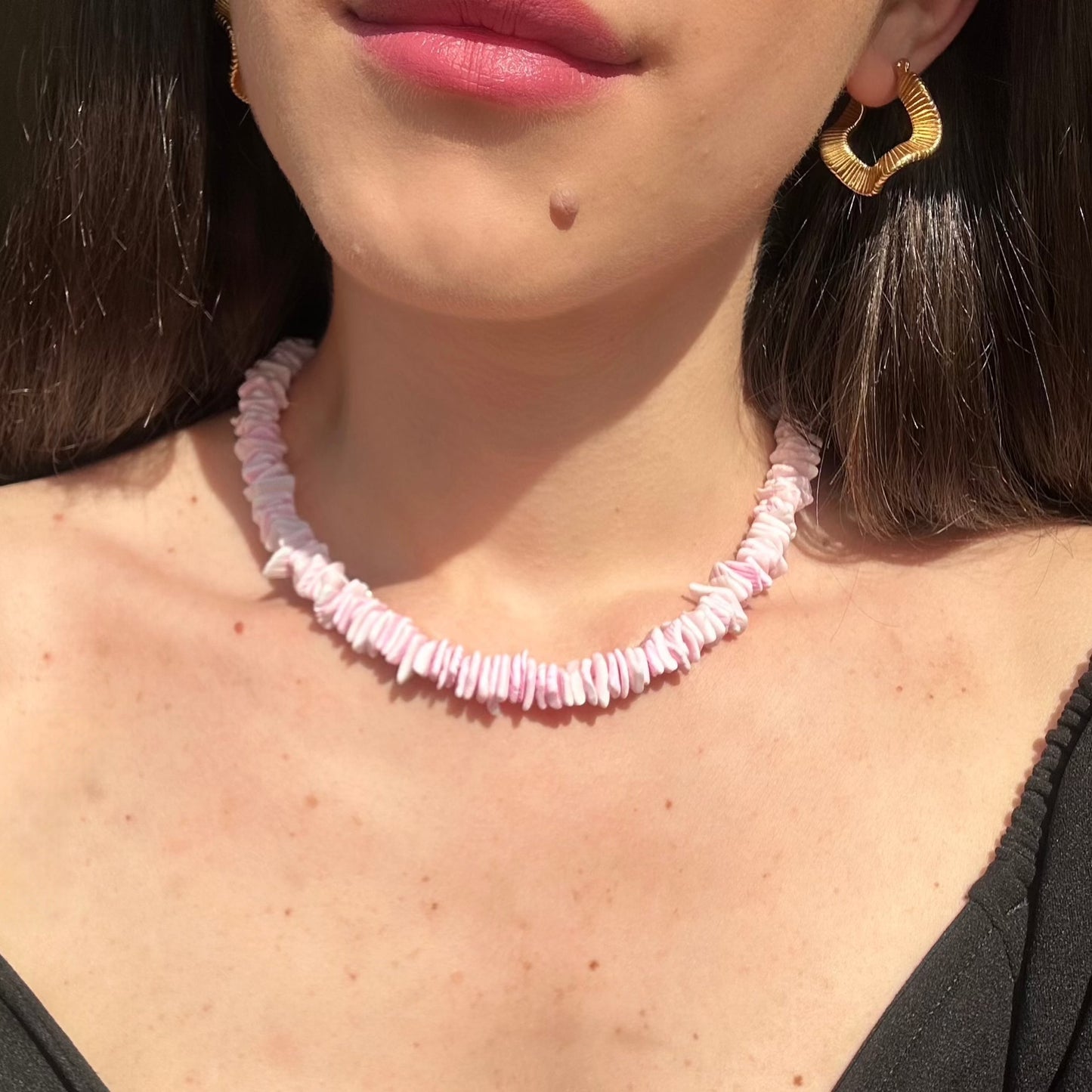 Pink Stony Chocker Necklace