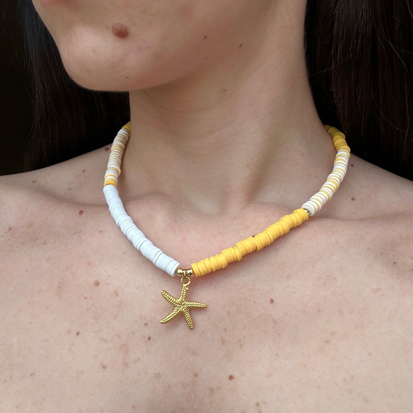 Yellow & White Surfer Necklace