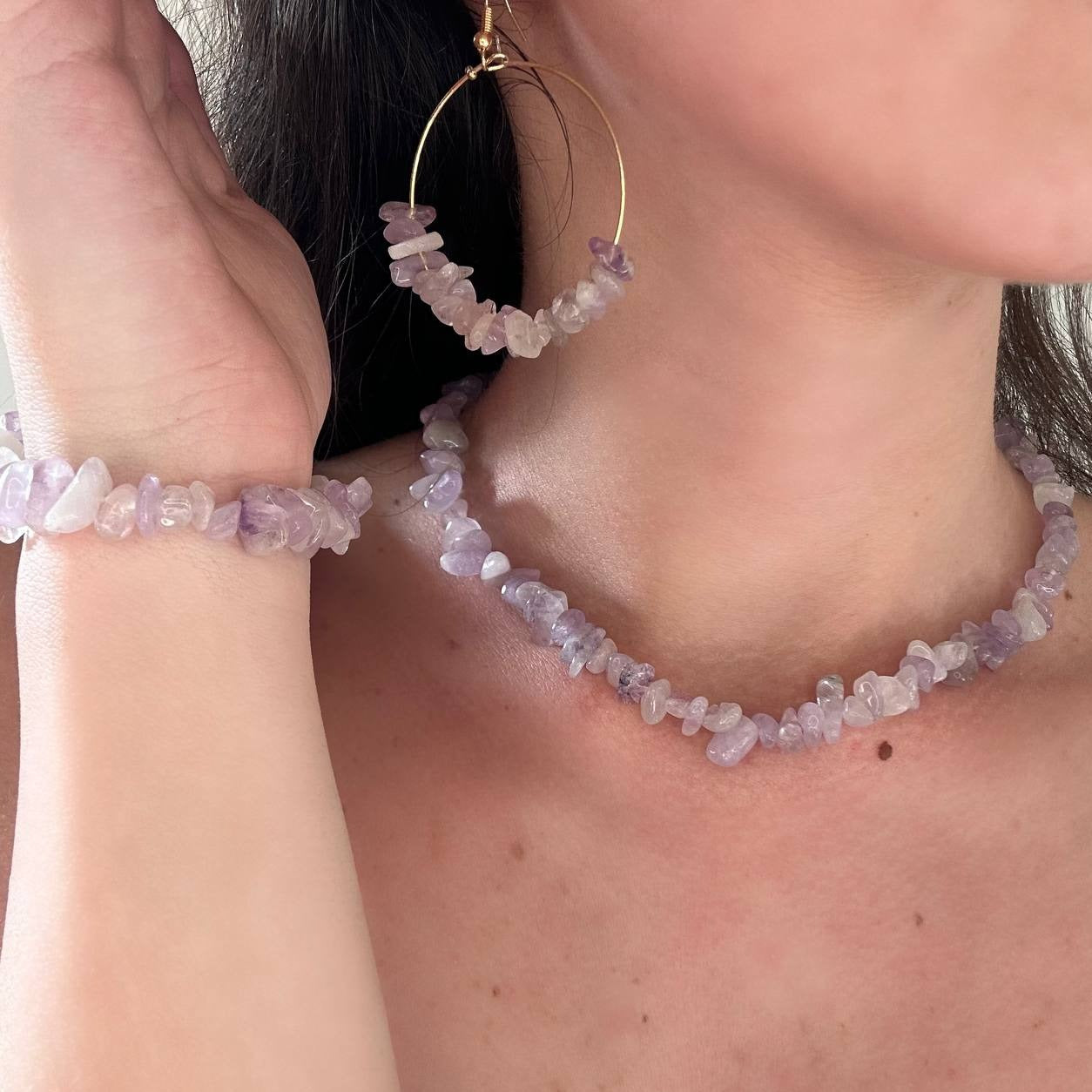 Handmade Crystal Stones Baby Purple Small Set