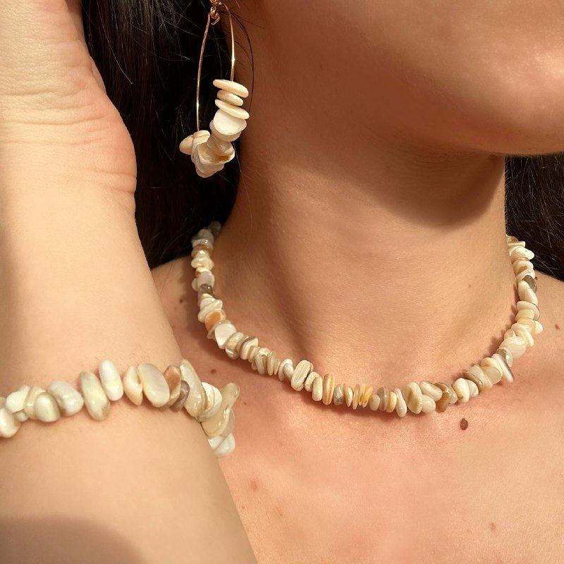 Handmade Crystal Stones Beige Small Se