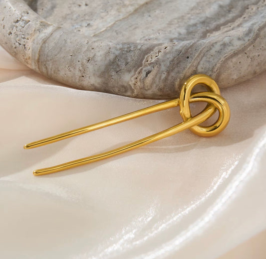 GoldenKnotHairClips
