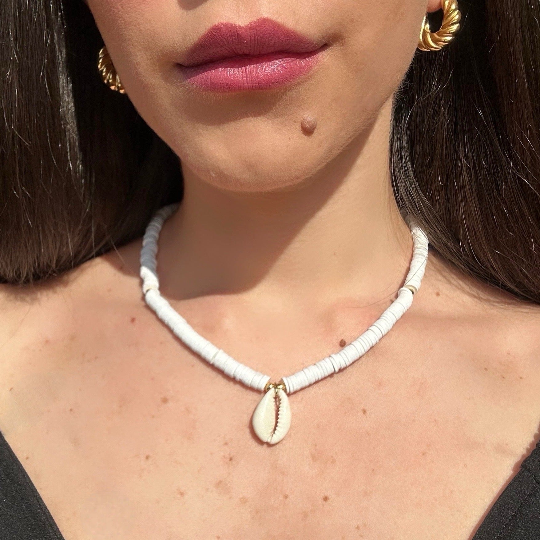 White Shell Surfer Necklace