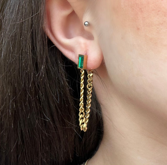 Greeny Zircon Earrings